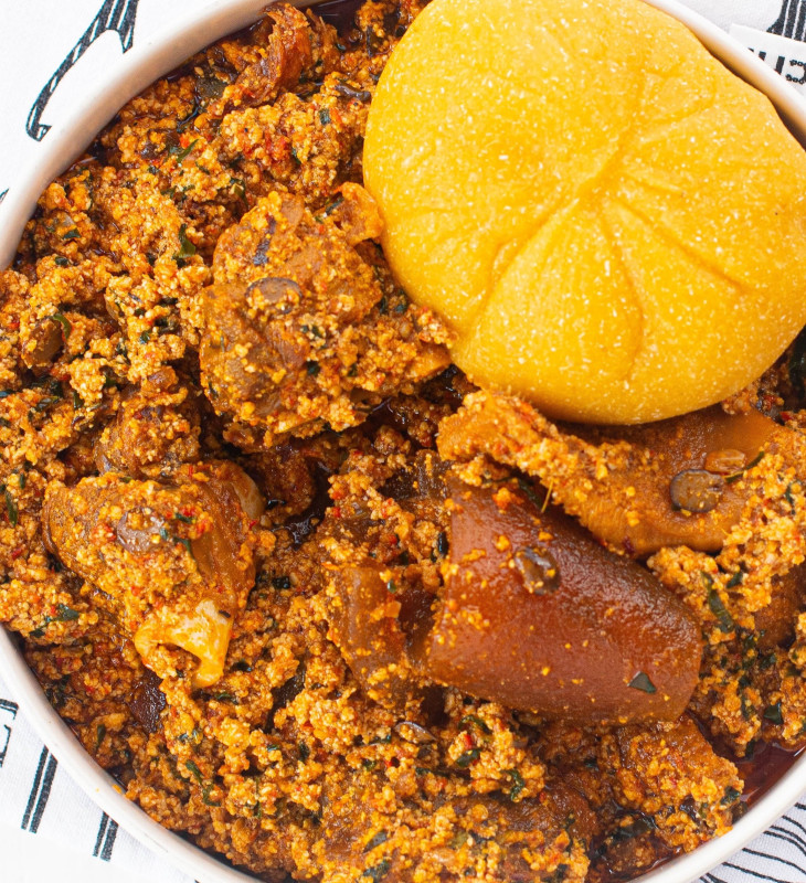 Egusi Soup with Bitterleaves/Spinach/Uziza