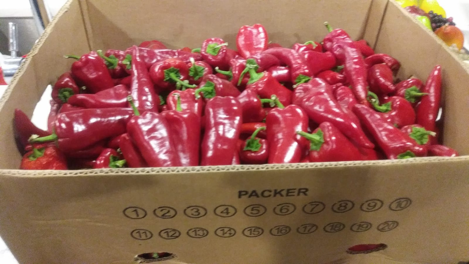 Fresh Long Sweet Pepper (Tatashe) Box