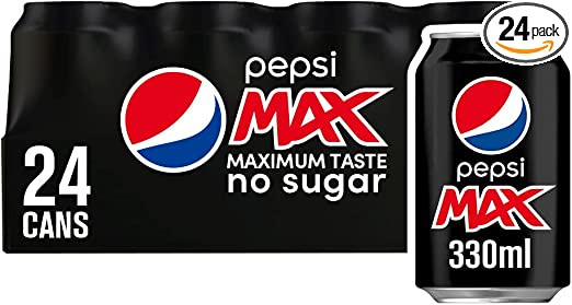 Pepsi Max No Sugar Cola Can 330ml (24 pack)